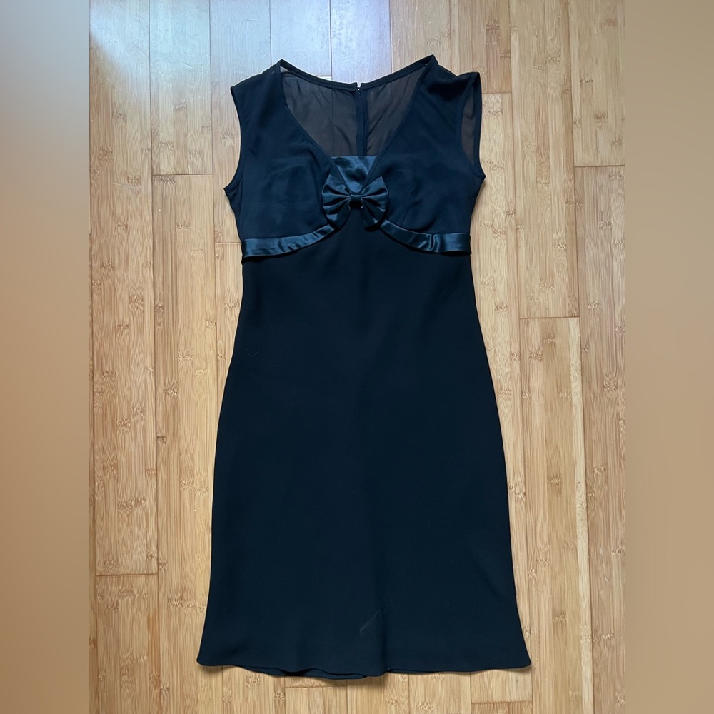 Nine West Black Midi Dress with Sheer Accents